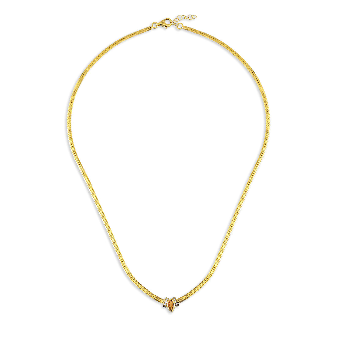 Pavo gyllen citrin halskjede