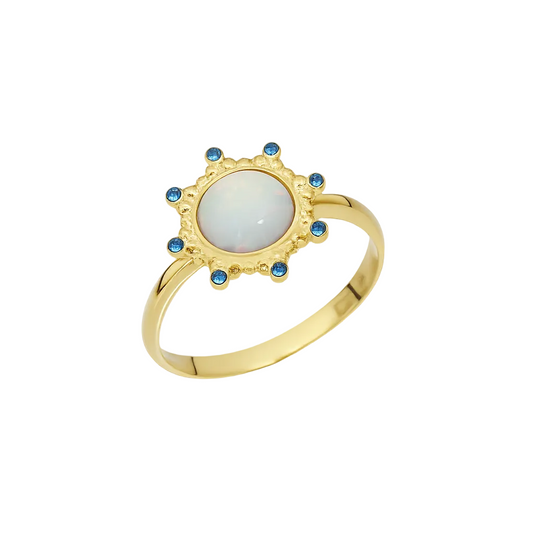 Elektra ring i gull og opal