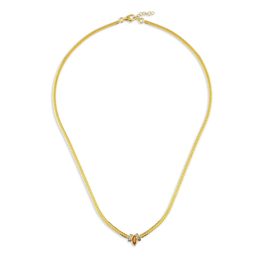 Pavo gyllen citrin halskjede